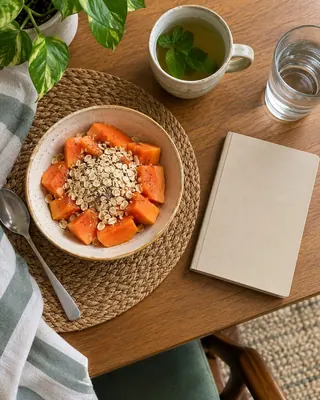 Mesa de café da manhã simples