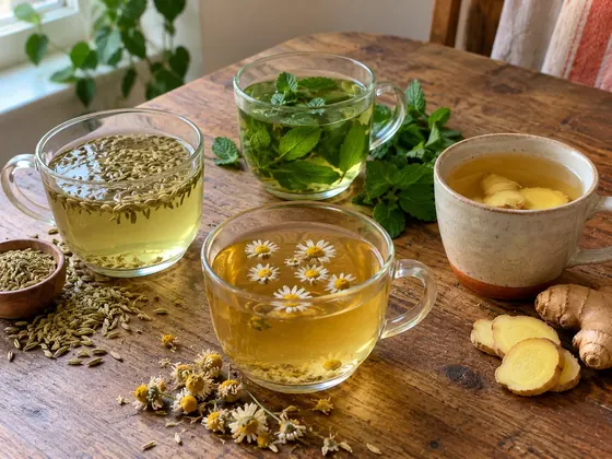 Xícaras de chás digestivos
